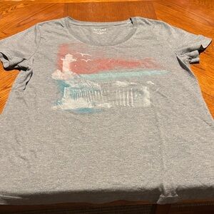 Gray Short Sleeve Tee with Graphic Print